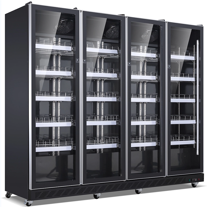 Four Doors Display Cooler Fridge with Full Glass Door for Beverage Wine 1