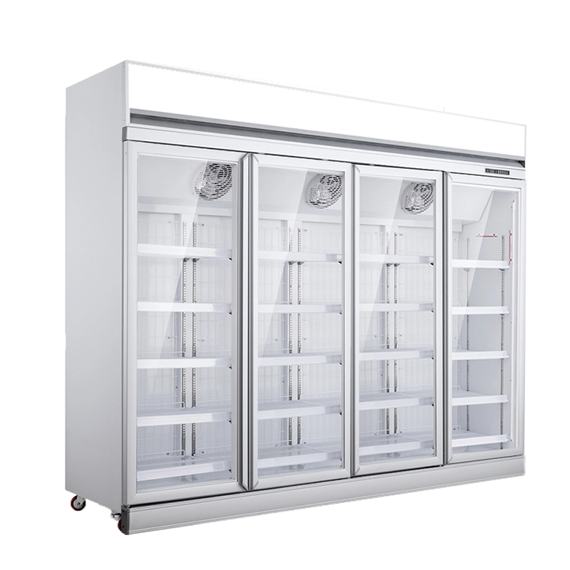 Congelador montado superior para refrigerador comercial de exposição com portas de vidro 1