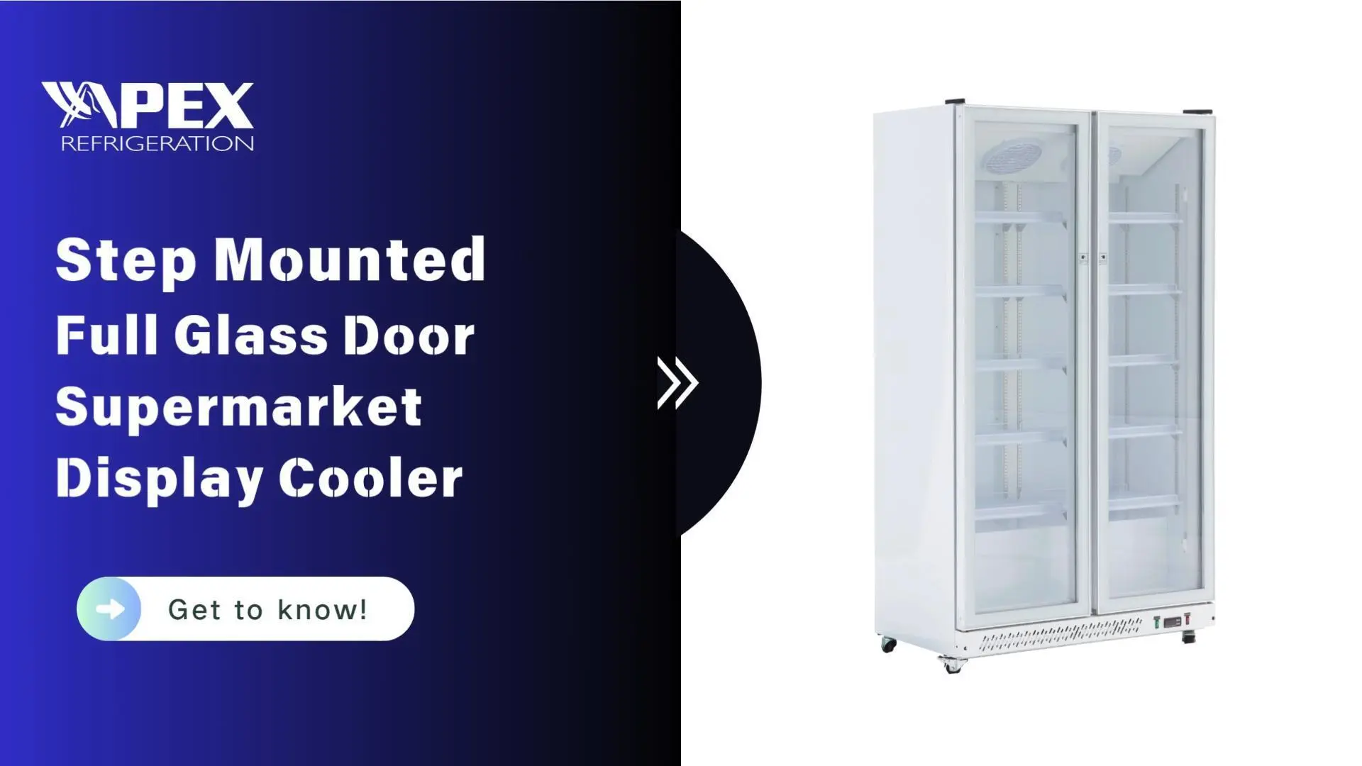 Refrigerador comercial expositor de duas portas de 27,2 pés cúbicos em preto ou branco elegante 1