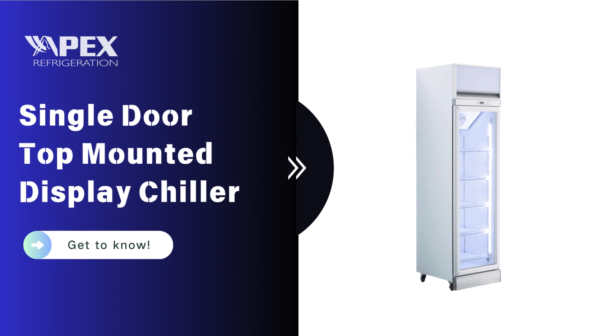 Réfrigérateur d'affichage à porte unique avec lightbox 1
