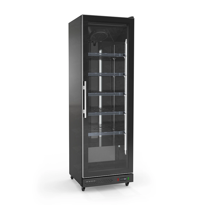 New Air Commercial 78″ 13.9 Cu. Ft. Glass Door Display Merchandiser Refrigerator (V1E620) - All Black 1