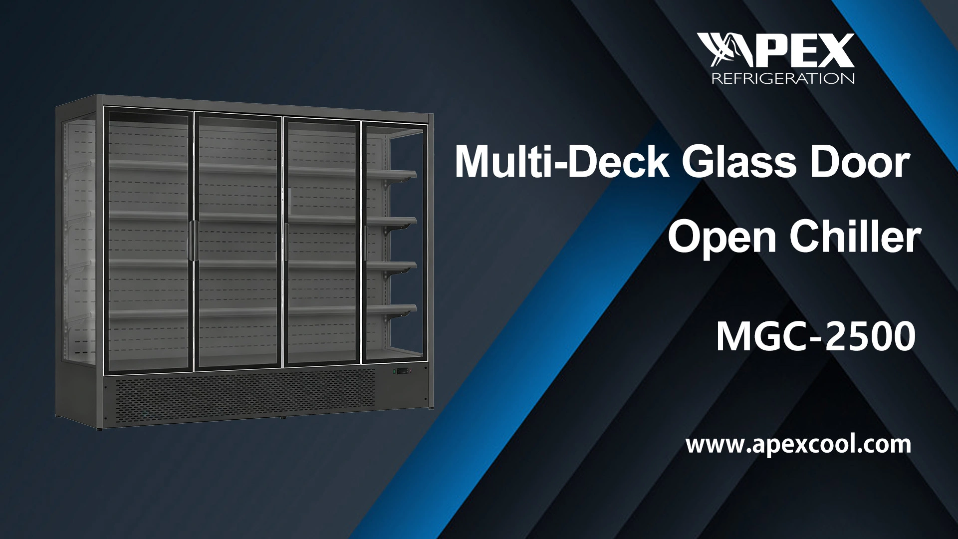 Refrigerador vertical aberto de grande porte MGC-2500 para frutas e verduras, ideal para supermercados. 1