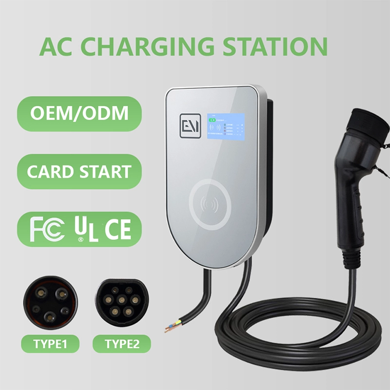 شاشة عرض AC TYPE2 32A 7KW RFID Ev Charer B 1