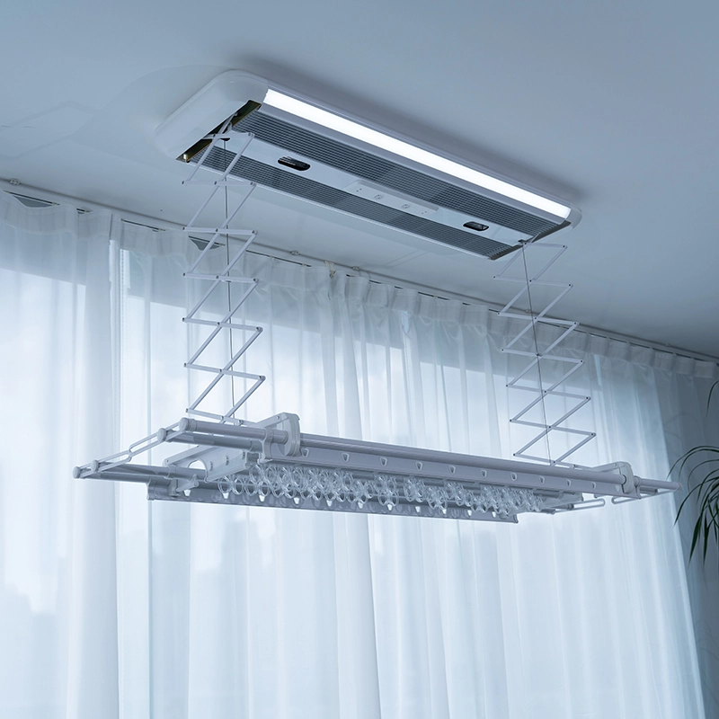 電気衣類乾燥ラック PTC 加熱 LED ライト付きインテリジェント衣類乾燥機ハンガー - ABTUHOME 1