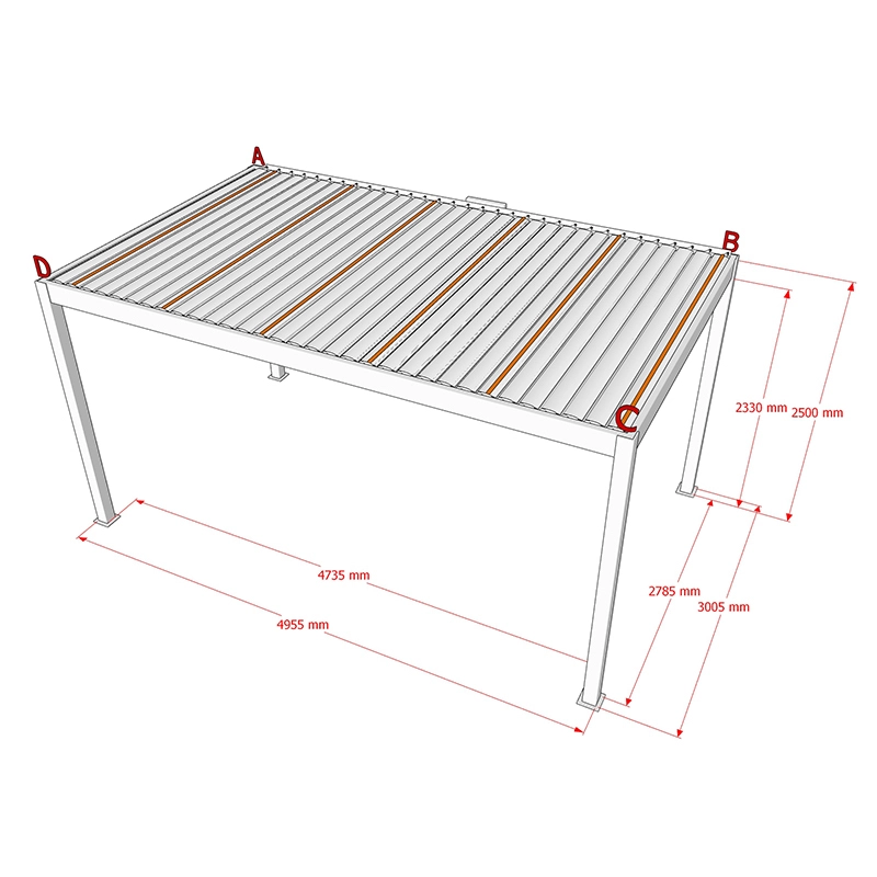 Adjustable Louvered Pergola Kit LIHUE Brand 4
