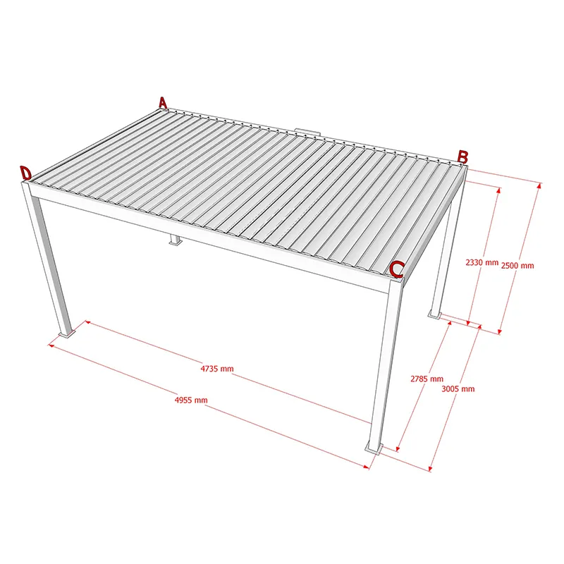 Adjustable Louvered Pergola Kit LIHUE Brand 3