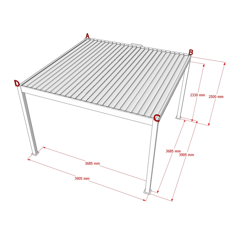 Pergola bioclimatica moderna in alluminio LIHUE 4 x 4 m 1
