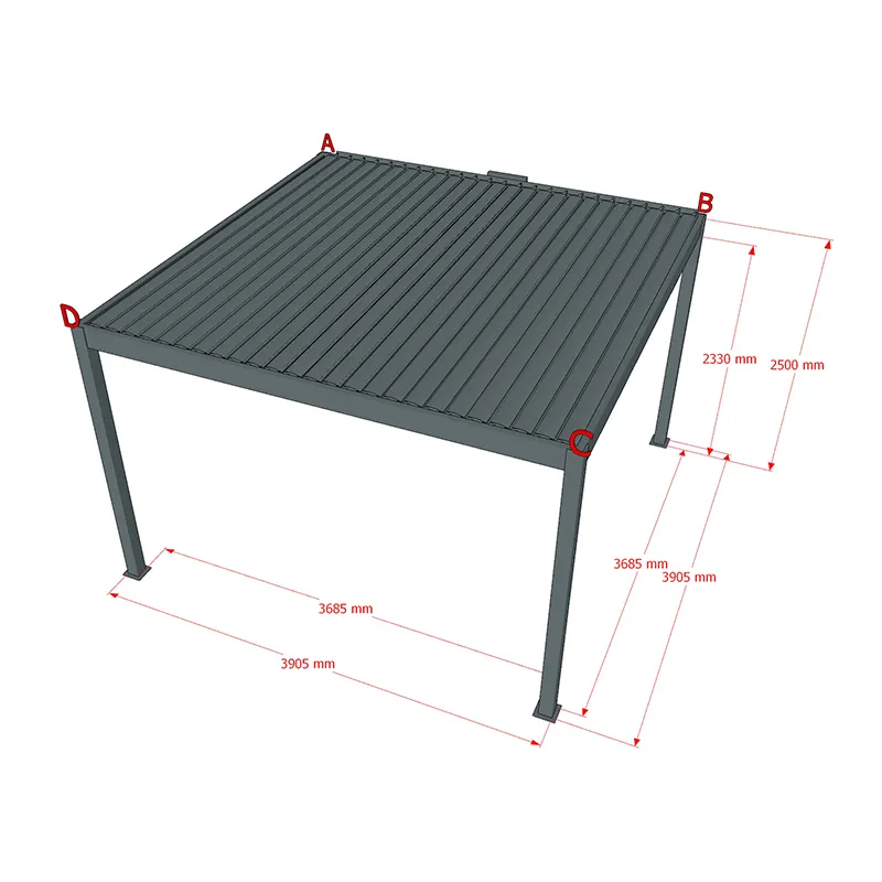 Powder Coated Aluminum Pergola Bulk Buy LIHUE 3