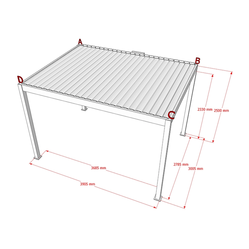 LIHUE 3 x 4 m manuelles Gartenpergoladach zu verkaufen 1
