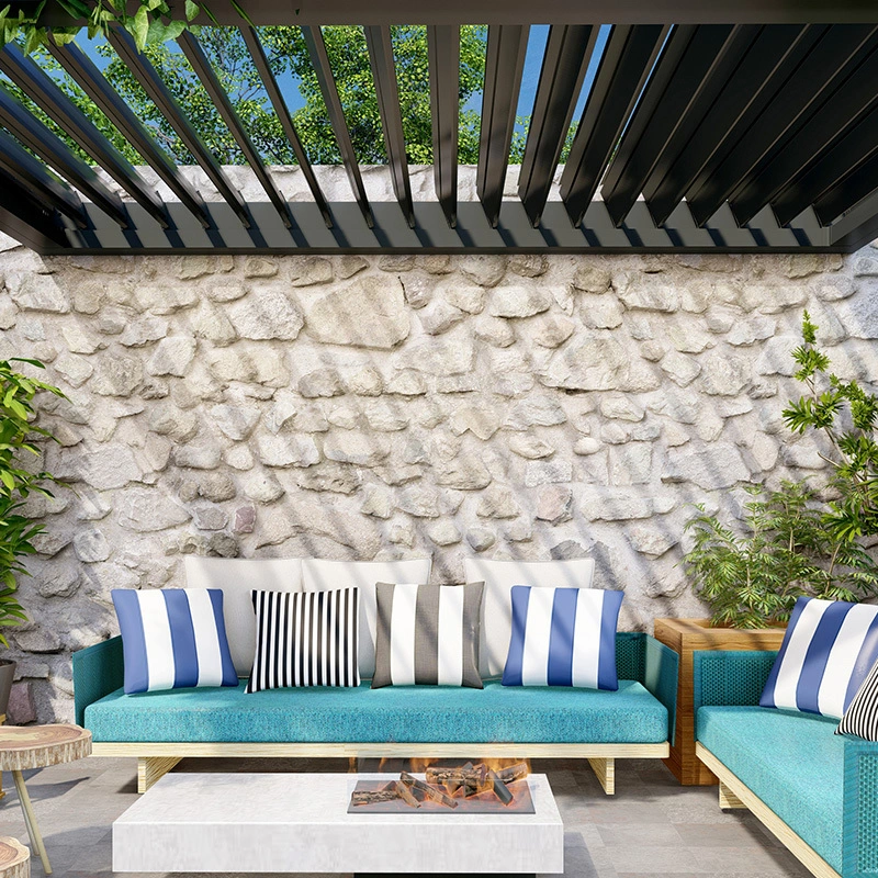 Pérgola de persianas de aluminio para jardín 3x3 3x4 4x4 3x6 con techo adosado a la casa 1