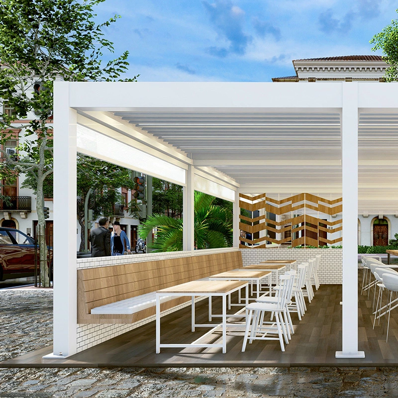 Grande pergola en métal 10x12 8x10 pour restaurants extérieurs - LIHUE 1