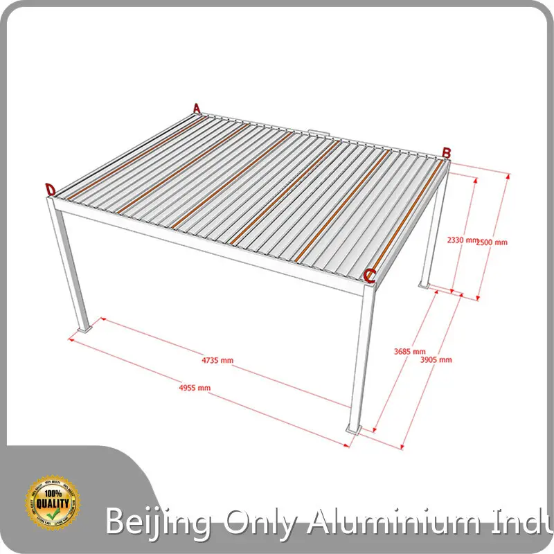 Aluminum Pergola with Roof LIHUE Manufacture 1