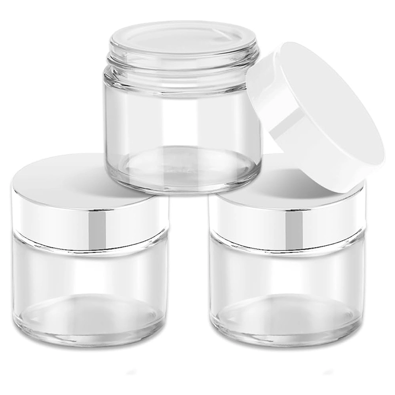 Amber Transparent Round Glass Cream Jars With Lids For Candle-Making Cosmetic Jars Manufacturer 1