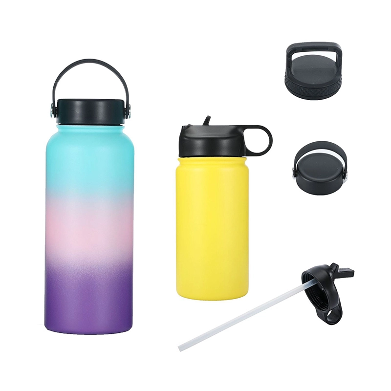 Stainless Steel Thermos Cup with Handle Straw American Style Wide Mouth Water Bottle 1