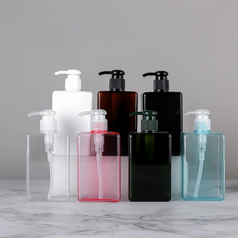 Square Plastic Lotion Pump Bottle, Shampoo Bottle For Cosmetic Packaging 1