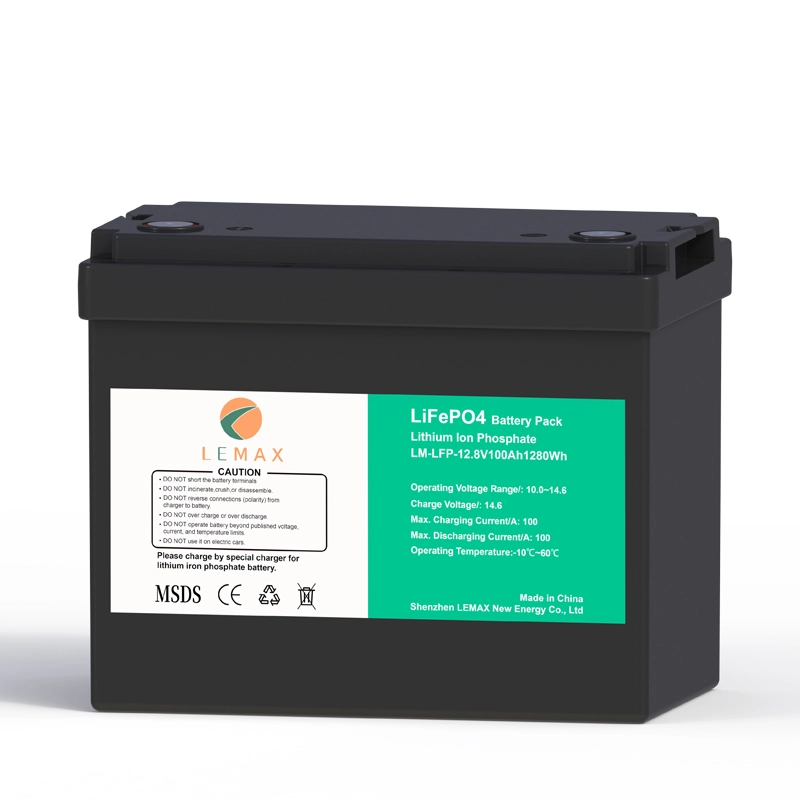 Batterie au lithium 1,28 kWh LFP-12,8 V100 Ah 1