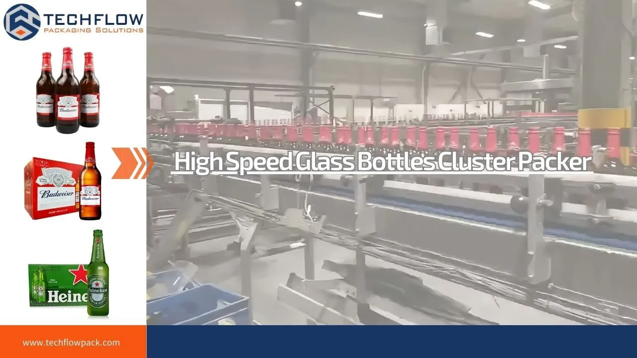 Empaquetadora automática de racimos de alta velocidad para embalaje de cartón de latas de cerveza de 330 ml a 500 ml 1