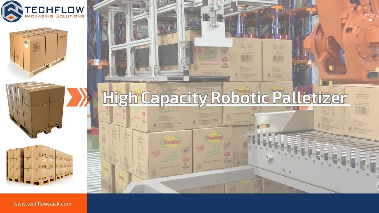 Le cola à grande vitesse automatique 500ml met en boîte le plateau emballant le palettiseur robotique TFP-RP400 1
