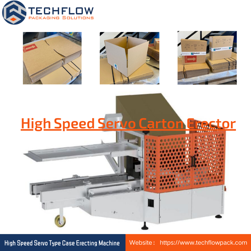 New Designed Automatic High Speed Servo Case Erector | Techflow Pack