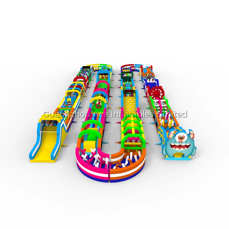 Monster Theme Giant Long 5K Fun Run Inflatable Obstacle Course 1