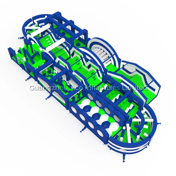 24X12M aufblasbares 5K-Hindernisparcours-Long-Bounce-Haus 1