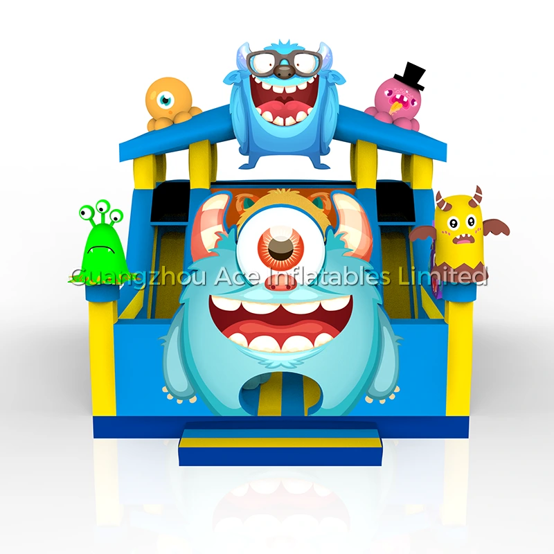 Monster Bounce House, aufblasbare Combo-Rutsche, Hüpfburg, Spielplatz 1