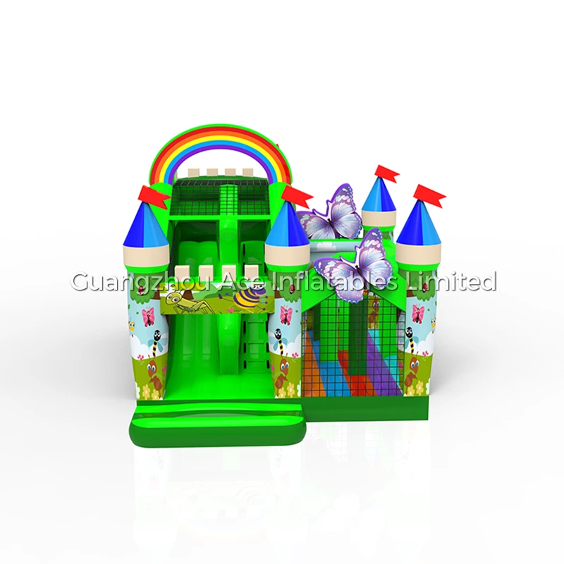 Bee Butterfly aufblasbares Schloss, Kombi-Rutsche, Spielplatz – Ace Inflatables 1