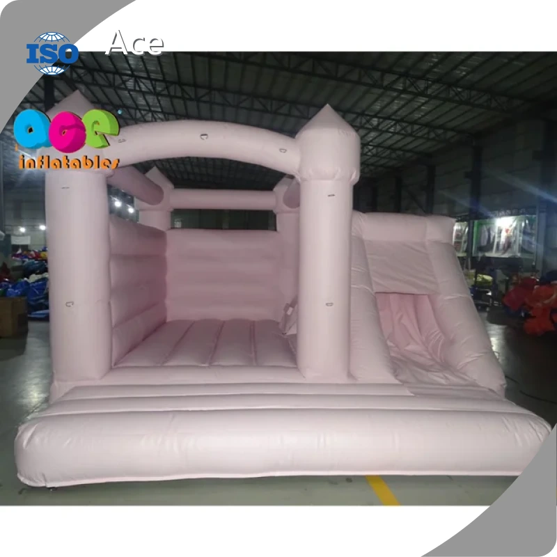 Hot Saling Outdoor Inflatable White Bounce House Inflatable Bouncer Wedding Bouncy Castle With Slide 1