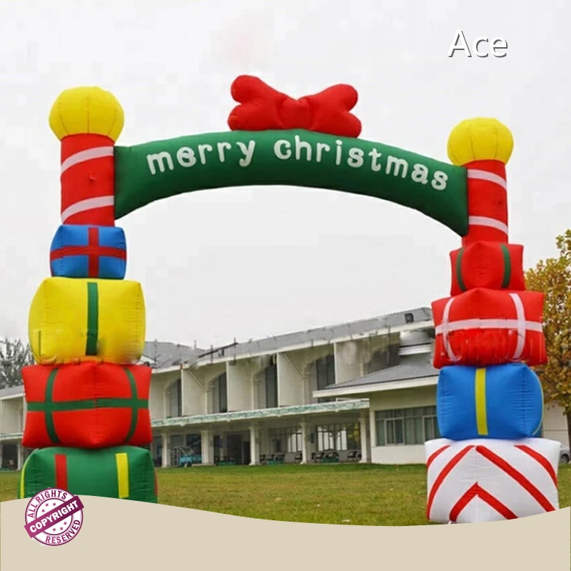 Outdoor Festival Decoration Tree Inflatable Christmas Santa Claus Arch 1