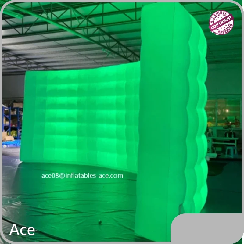White Led Inflatable Photo Booth Curved Wall 1