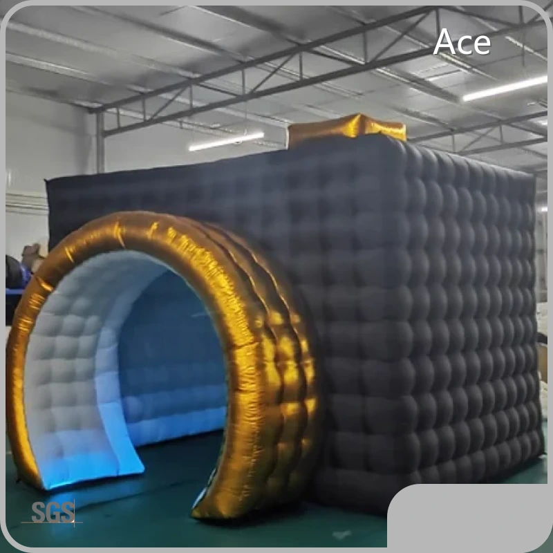 Customized Outdoor Indoor Led Lighting Portable Inflatable Black Tent For Photo Booth 1