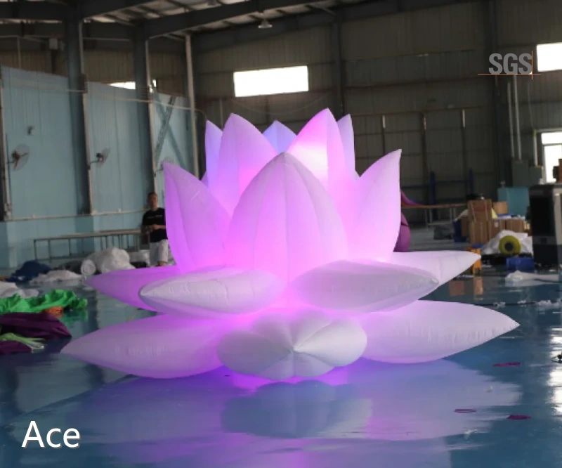 Big Inflatable Lotus Opening Flower Floating On The Water For Event Decoration 1