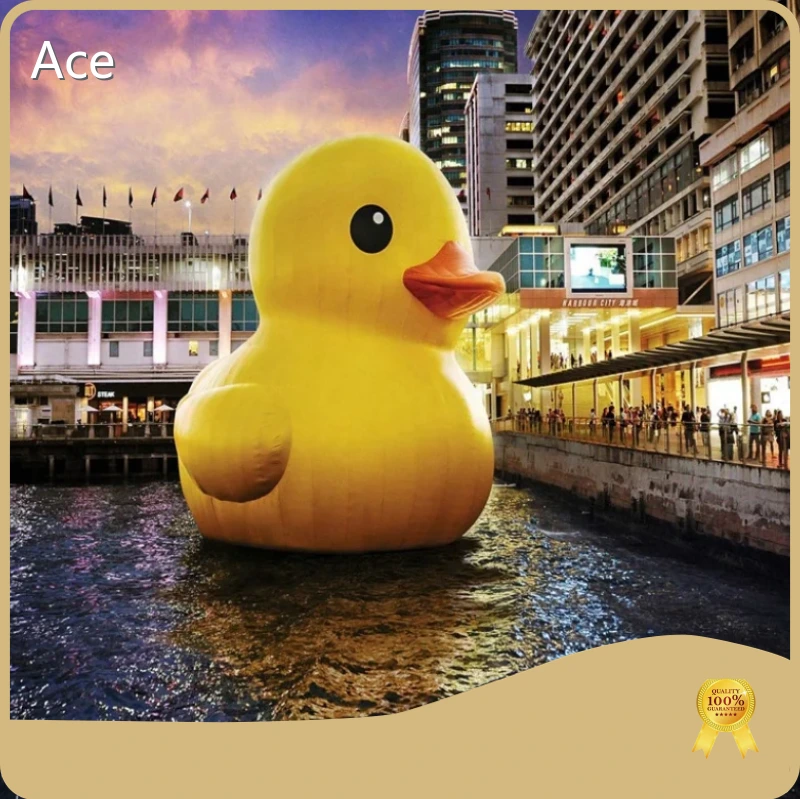 Top Quality Hot Selling Giant Inflatable Cartoon Yellow Rubber Duck,Water Fixed Yellow Duck Cartoon Figure For Advertising 1