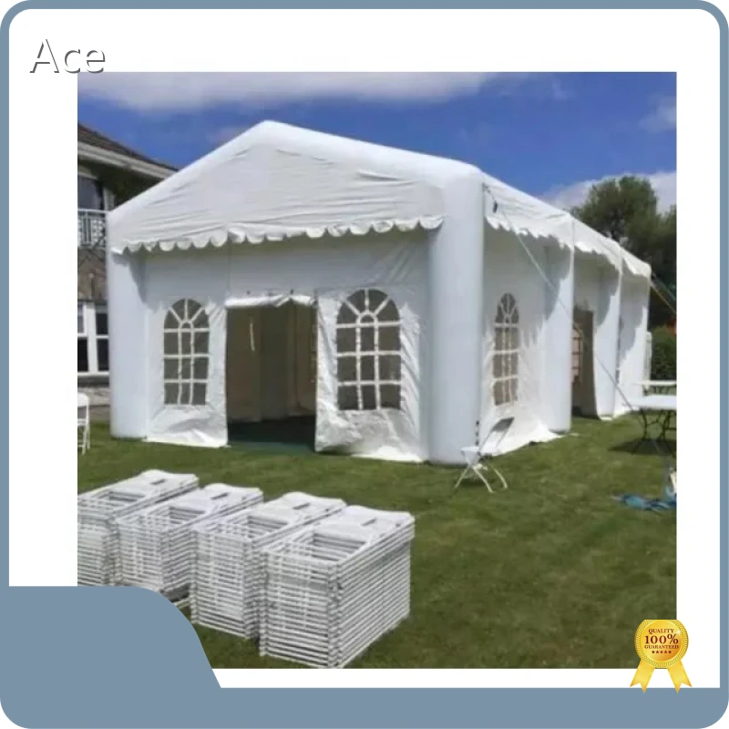 White Party Tent 6x12m Inflatable Wedding Tent Wedding Party Tents With Led Lights 1