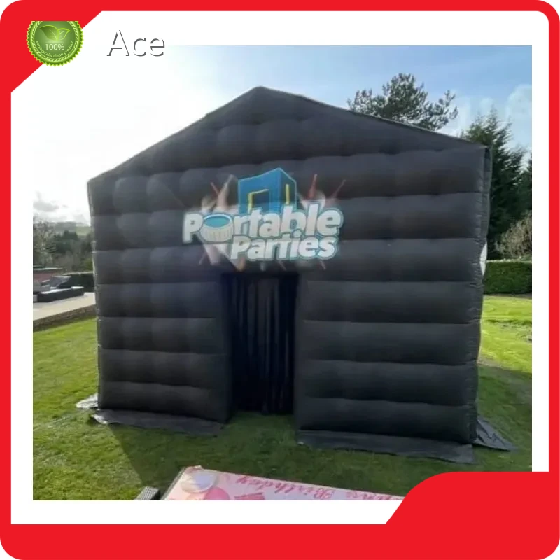 20ft Giant Custom Portable Black Inflatable Nightclub Cube Party Bar Tent With Led Lighting Night Club For Disco Wedding Event 1