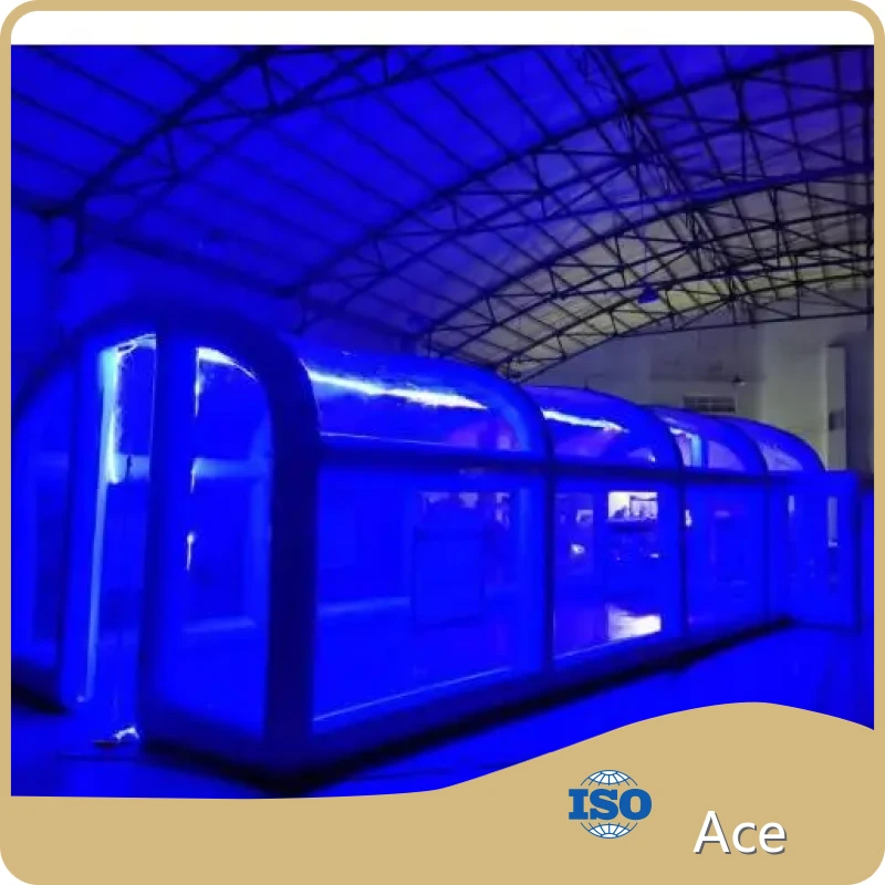 Custom Design Outdoor Big Portable Blow Up Inflatable Pool Cover Tent With Led Light Decoration For Outdoor 1