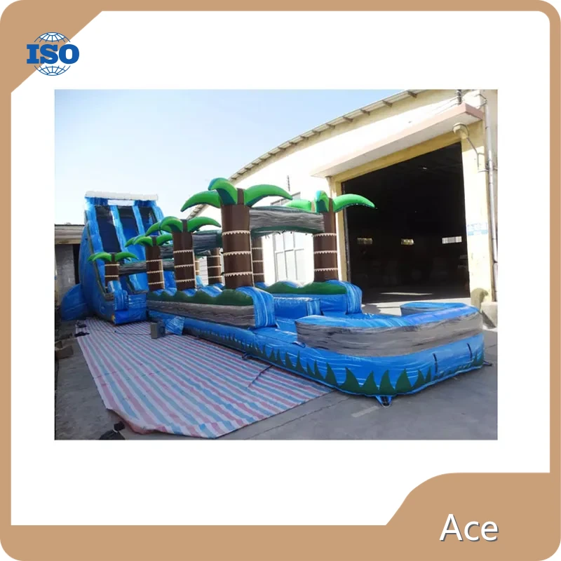 Jungle Long Inflatable Water Slide For Kids And Adults 1