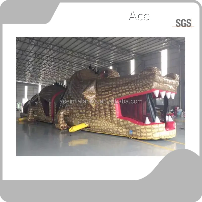 Best Quality Outdoor Commercial Crocodile Alligator Inflatable Obstacle Course For Sale 1