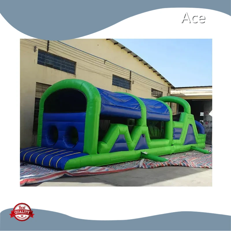 Commercial Blue And Green Inflatable Obstacle Course For Sale 1