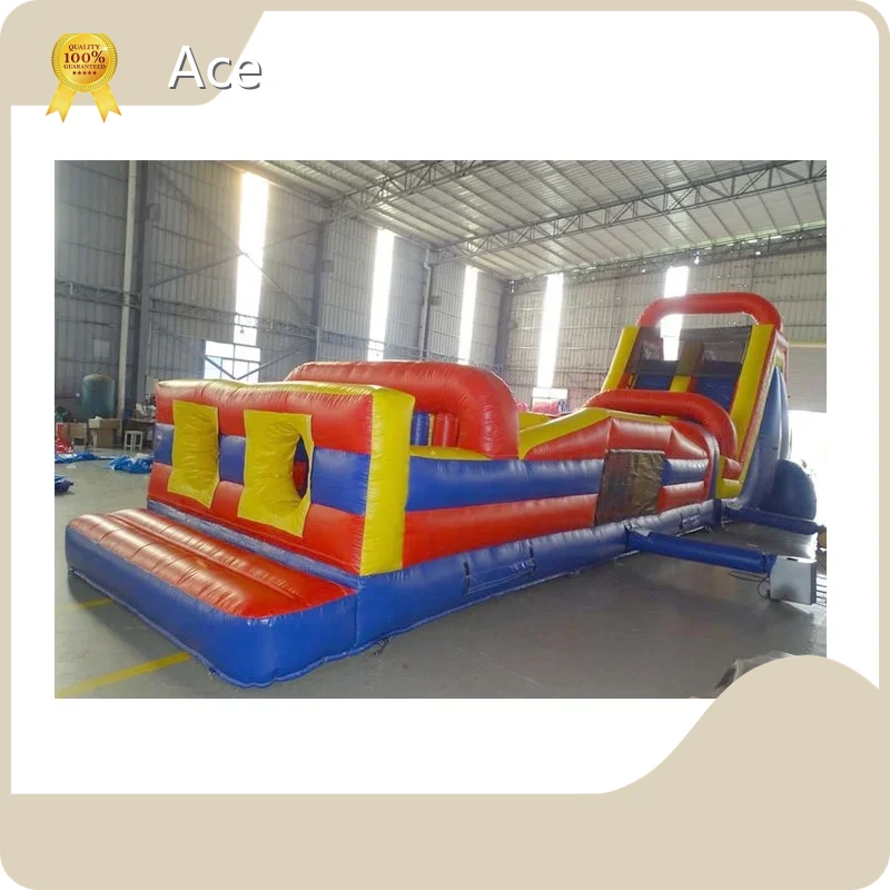 Customized Commercial 64ft Giant Wet And Dry Adults Kids Inflatable Obstacle Course With Pool 1