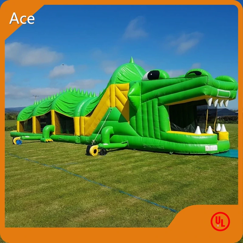 Outdoor Challenge Animal Crocodile Inflatable Obstacle Course For Sale 1