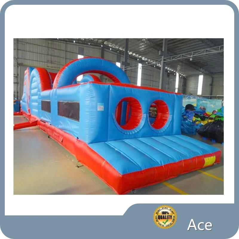Commercial Bouncy Castle Fun Run Game Toy Obstacle With Slide Combo 14m Boot Camp Inflatable Obstacle Course 1