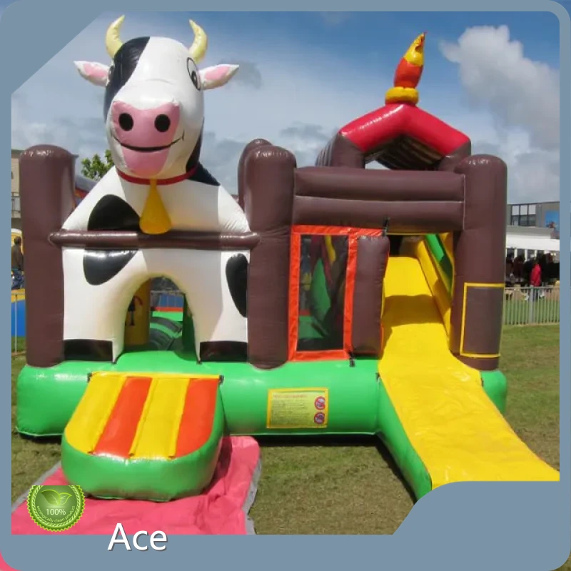 Customized Kids Adults All Can Play Inflatable Cow Bouncer Slide Combo For Sale 1