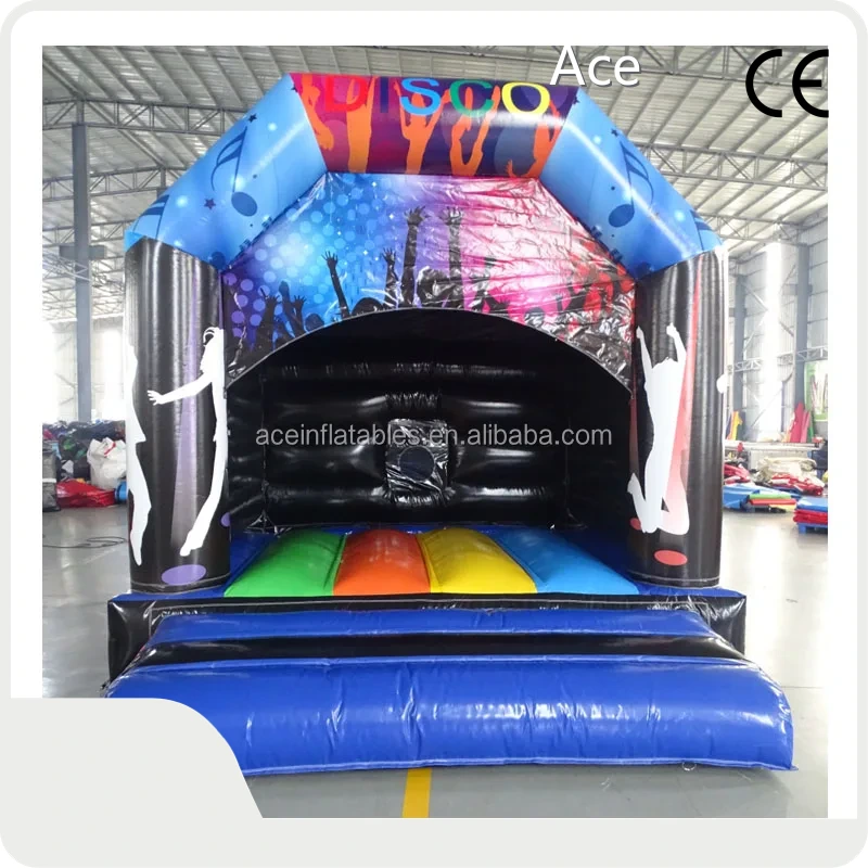 Party Rental Equipment Commercial Backyard Moonwalk Inflatable Moon Disco Bounce House Bouncer Jump House For Kids 1