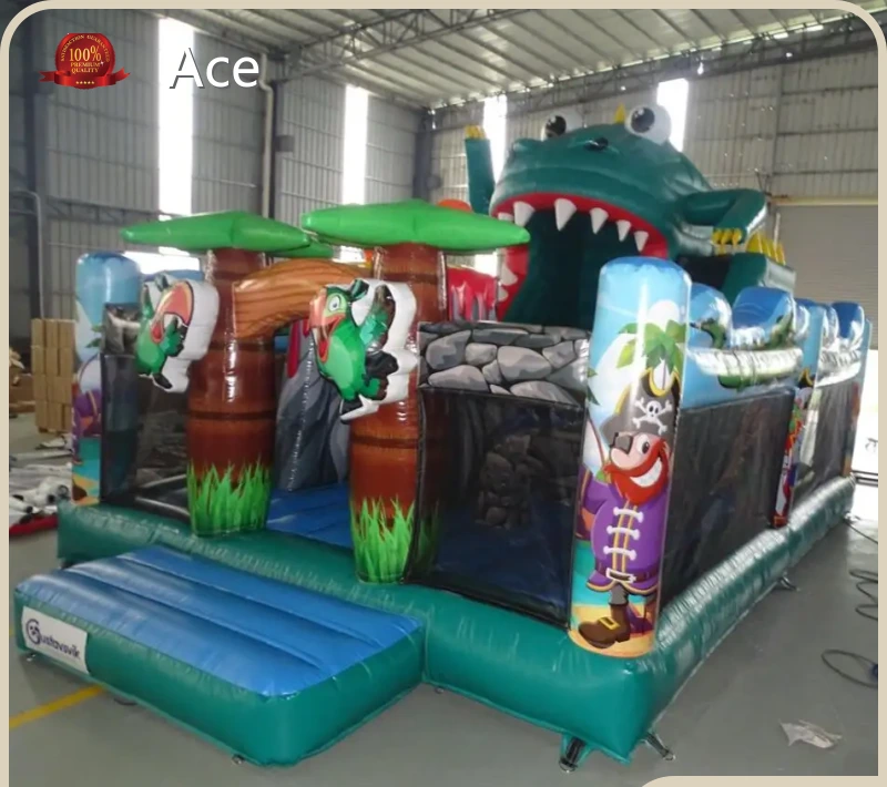 Eu Standard High Quality Amusement Jurassic Jungle Theme Fun City Inflatable Dinosaur Theme Park 1