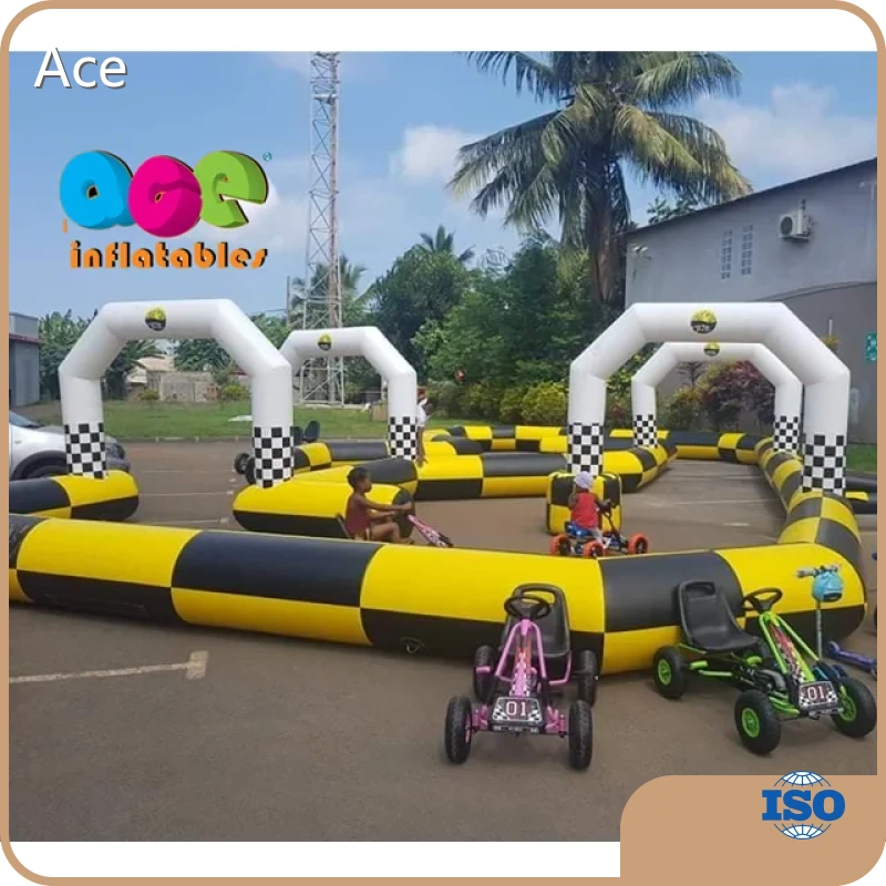 Custom New Design Kids Portable Waterproof Pvc Bumper Cars Inflatable Race Track 1