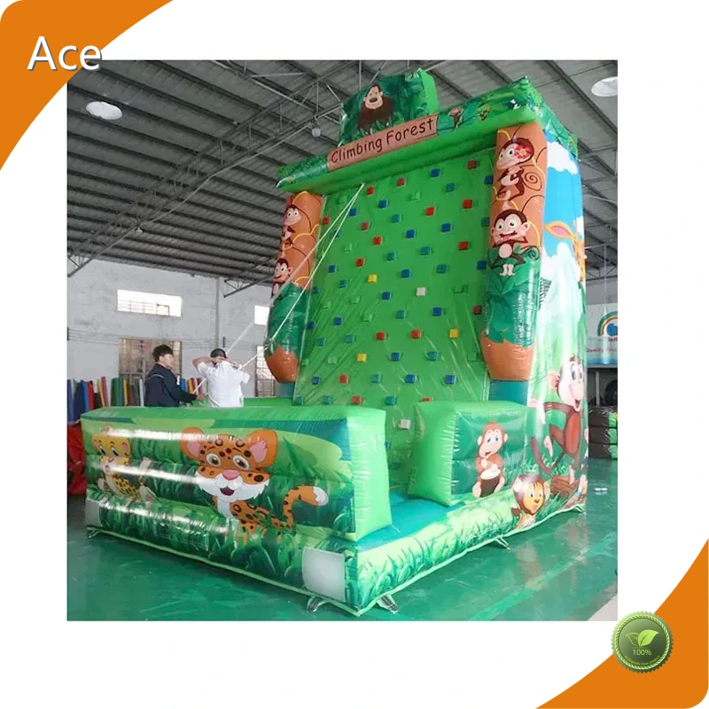 En14960 Certificate Outdoor Commercial Monkey Jungle Theme Inflatable Rock Climbing Wall 1