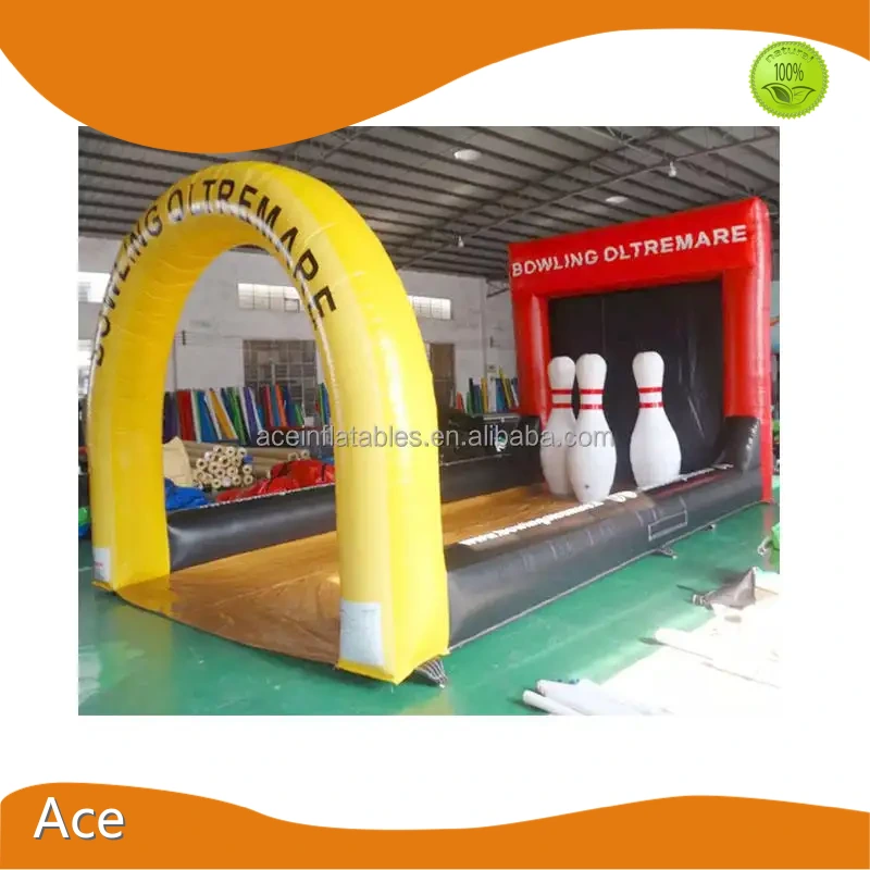 Giant Set Human Sport Teamwork Building Game Kids And Adults Inflatable Bowling Pin Lane Inflatable Bowling Game 1