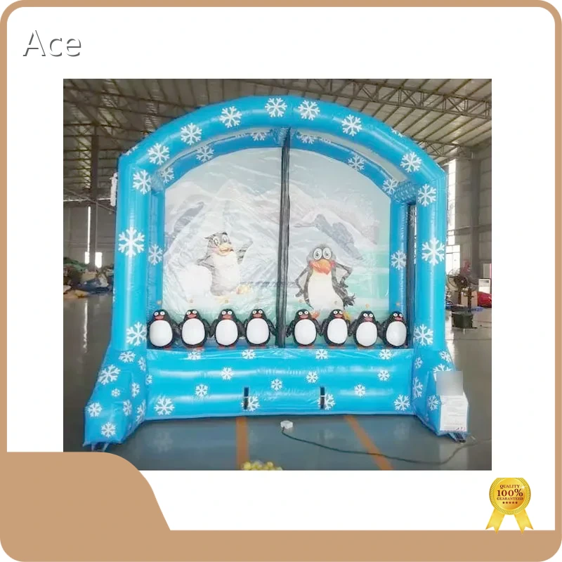 Customized Inflatable Carnival Sport Games Inflatable Shoot Out Game Inflatable Penguin Shooting Ball Goal Game 1