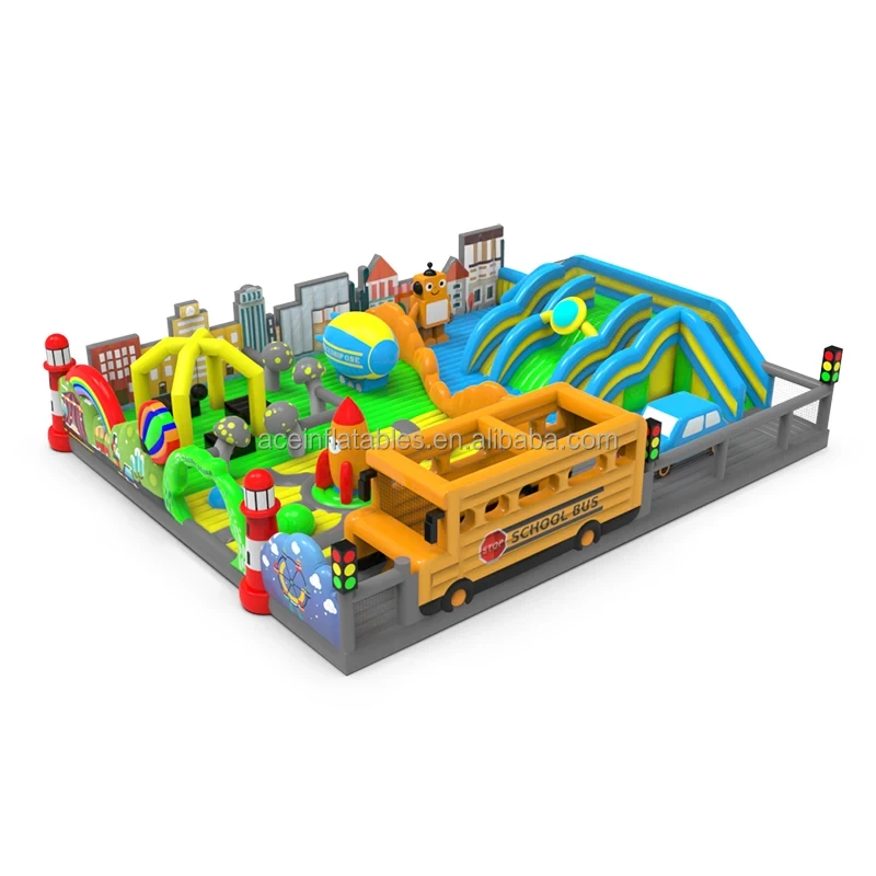 Customized Fun City Obstacle Kids & Adults Bouncy Castle Amusement Outdoor Indoor Theme Parks Inflatable Playground 1
